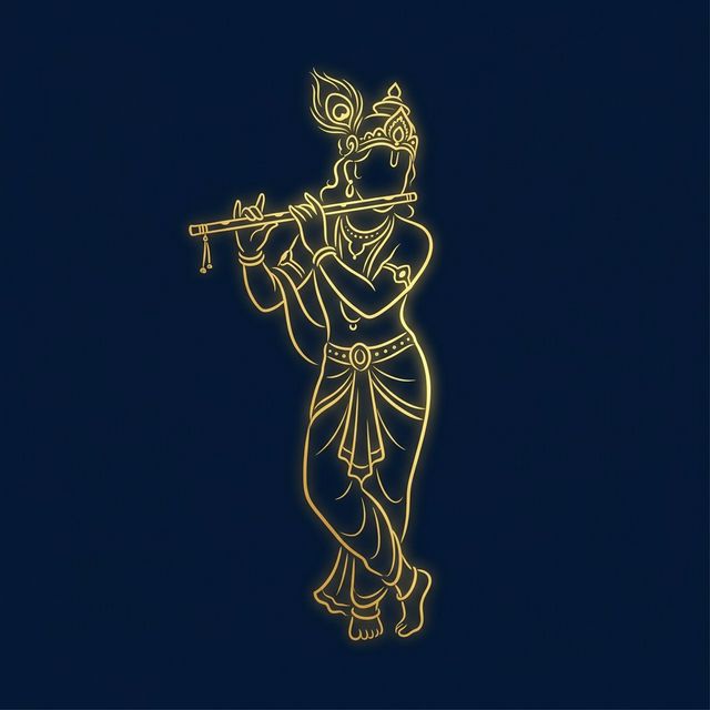 Lord Krishna Silhouette